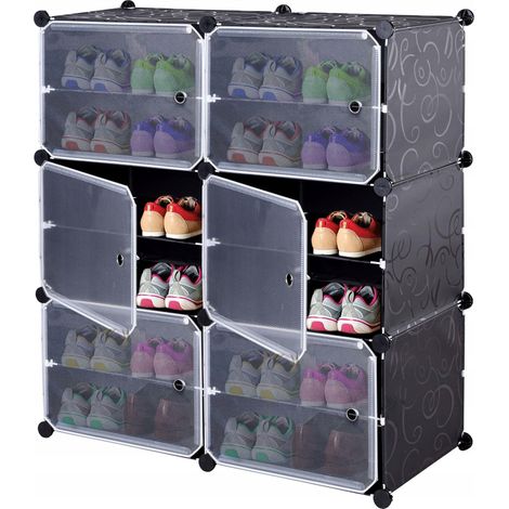 PETRA modularer Schuhschrank, schwarz