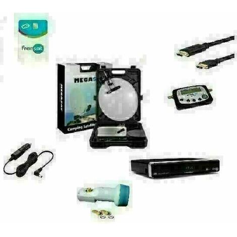 KIT CAMPING CAR Parabole 35 CM + Recepteur THS805 FRANSAT + KIT SATFINDER + KIT COAXIAL HD ME