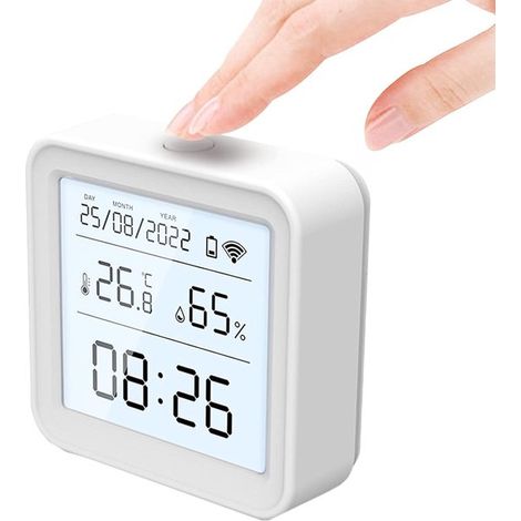 Thermomètre/hygromètre WiFi – Écran rétroéclairé – Capteur intelligent – Notifications application – Intérieur (1/5)