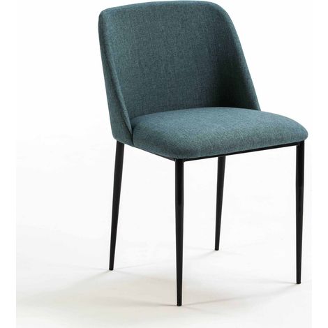 Silla 56X52X77 Metal Negro/Tela Lx0814 Azul (1/3)