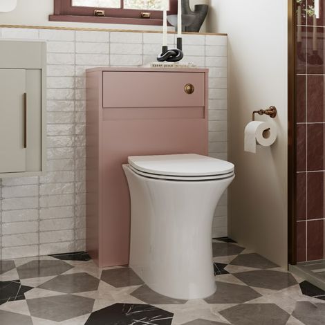 Signature Helsinki Back to Wall WC Toilet Unit 500mm Wide - Matt Antique Rose