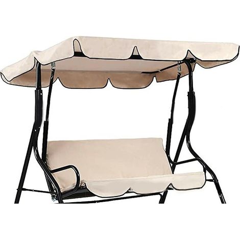 Voile de rechange pour balancelle de jardin 210D imperméable, auvent de protection solaire pour siège suspendu, housse de remplacement pour rocking chaise, tonnelle de terrasse (1/5)