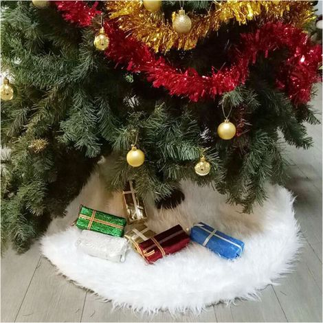 UlisemDécoration de jupe en peluche de sapin de Noël pour la fête de Noël en fausse fourrure Décorations de jupe de sapin de Noël (1/4)