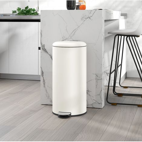 Cubo de basura con pedal 30 L tapa cierre suave OKMYHOME (1/5)