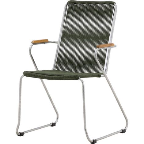 Bois chaise de jardin empilable vert. (1/5)