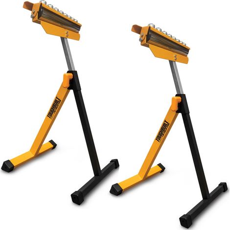 x2 Toughbuilt TB-S210 3 in 1 Roller Stand Adjustable Material Stop Support Stand (1/3)