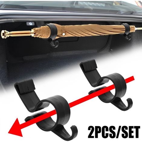 Lot de 2 supports pour parapluies de voiture — Crochets de coffre, supports pour parapluies, crochets pour plantes ou serviettes