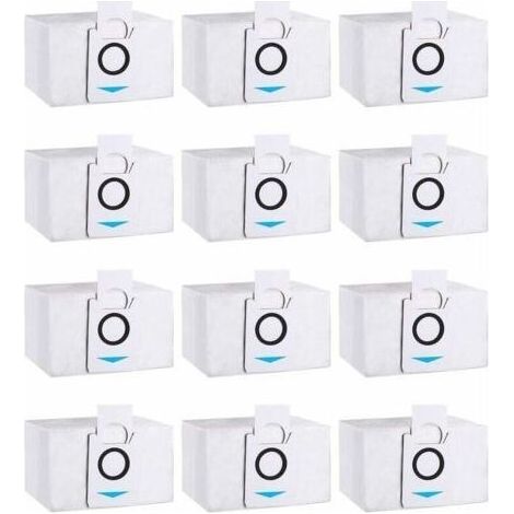 Lot de 12 sacs d'aspirateur compatibles Ecovacs Deebot X1 Omni – 3,2 L – 2 couches de filtration – Efficacité 99% contre poussière et allergènes (1/5)