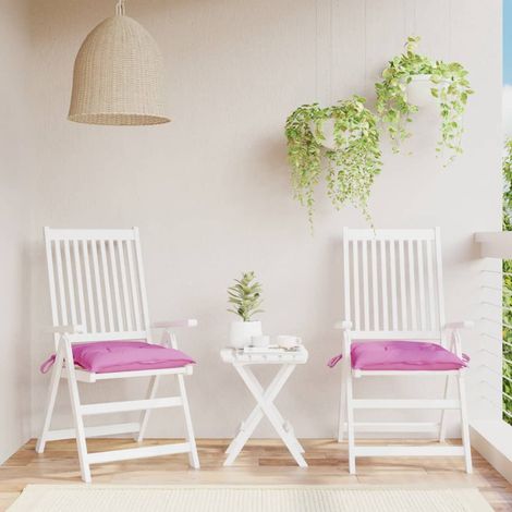 Cojines de silla de jardín 2 uds tela Oxford rosa 50x50x7 cm