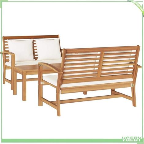 Ensemble canapé de jardin - FAFEICY - 3356856 - Teck massif - 4 pièces (4 pers) - Coussins déhoussables (1/5)