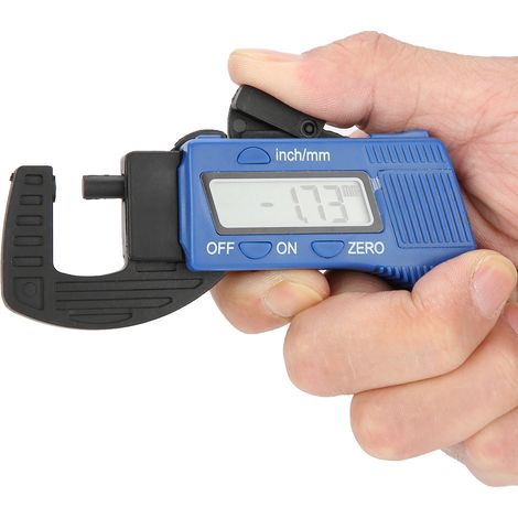 Dickenmessgerät, Kunststoff-Dickenmessgerät mit digitaler Anzeige, 0-12,7 mm, blaues digitales Display. (1/5)