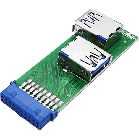 Carte mère portable 2 ports USB 3.0 A femelle vers connecteur femelle 20 broches (1/4)