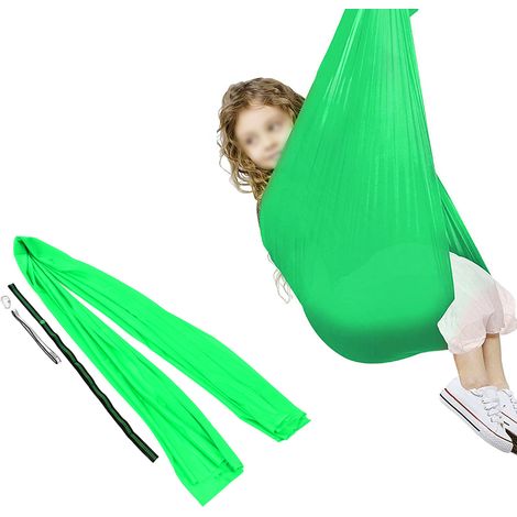 Hamac élastique pour enfants, balançoire d'intérieur et d'extérieur, hamac-balançoire sensoriel pour enfants, vert (1/5)
