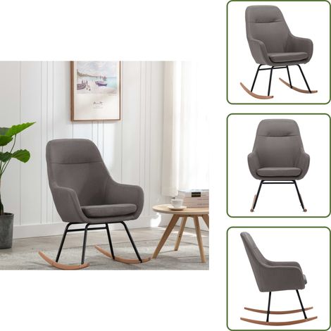 Sedia da soggiorno - vidaXL Sedia a Dondolo Grigio Chiaro in Tessuto - Sedia in metallo