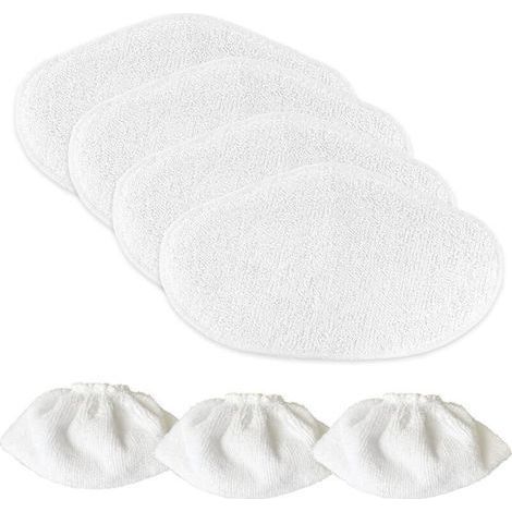 Serpillières Microfibres pour Polti Vaporetto PAEU0332 SV440 Double, SV450, SV460, 4 Lingettes Reutilisable de nettoyage, 3 PAEU0282 Sockettes de balai vapeur (1/4)