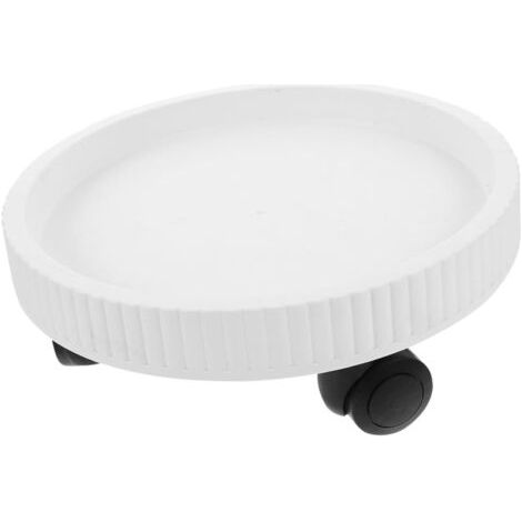 Plateau Roulant pour Plantes Base De Jardinière Roulante 28 Cm Blanc Support Mobile Stable Surélevé Chariot à roulettes pour Intérieur Et Extérieur Jardinage (1/5)