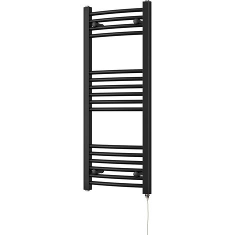 Zennor - Black Electric Towel Rail H1000mm x W400mm Curved 300w Standard (1/3)