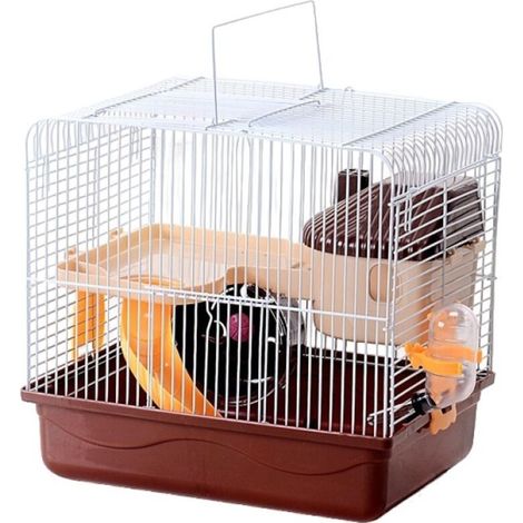 Bardusch - Cage de hamster avec maison, tunnel et escalier, couleur aléatoire 28 x 21 x 31 cm (1/4)