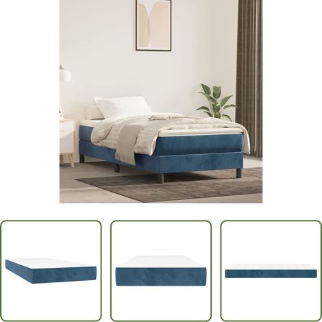 Sommeil confortable - Matelas de lit à ressorts ensachés fermeté moyenne Bleu foncé 90x200x20 cm (1/5)