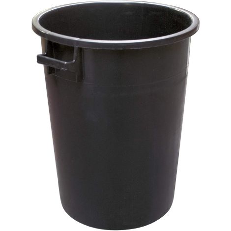 Poubelle pour collectivité 100 litres – Dimensions 52x66 cm – Empilable sans couvercle – Couleur noire pour usage agricole – ICS