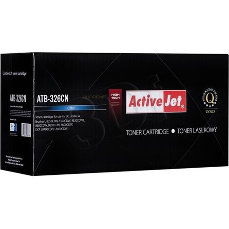 Tóner cian Activejet ATB-326CN - Reemplazo para Brother TN-326C, 3500 páginas