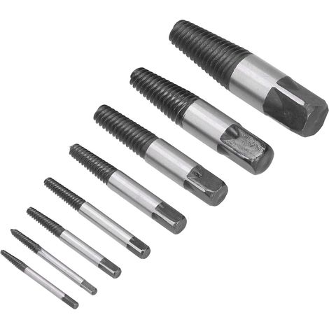 Set mit 8 Schraubenausdrehern aus Kohlenstoffstahl, Ausdrehset für beschädigte Schrauben, mit Aufbewahrungsbox, für abgebrochene Bolzen. (1/5)