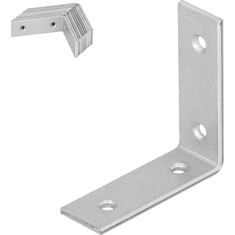Ángulo de carpintero, conector de construcción, acero galvanizado, 50x50x17 mm, 12 unidades