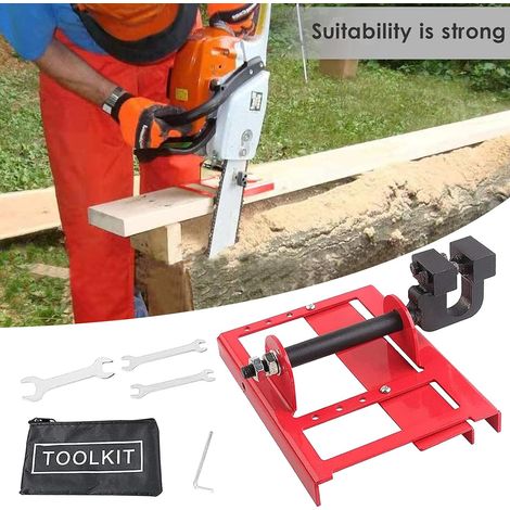 Mini scierie à chaîne, pour la découpe du bois, scie à chaîne, broyeur à bois, rail de guidage pour les ouvriers du bâtiment, menuisier, comprend 1 meuleuse électrique et 1 jeu d'outils de montage (1/5)
