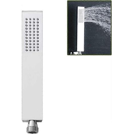 Pommeau de douche en laiton haute pression, pommeau de douche carré de luxe à fonction unique, pommeau de douche en silicone finition chromée (1/5)
