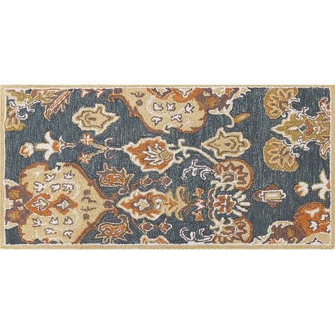 Alfombra de lana multicolor 80 x 150 cm pelo largo oriental tradicional Umurlu