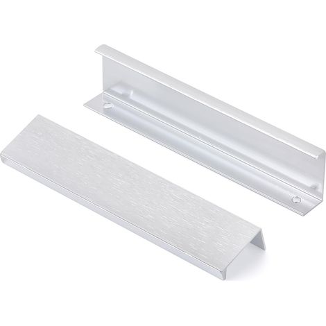 10 Pièces Poignées de Meuble Invisible Poignées de Tiroir Cuisine en Alliage d'Aluminium avec Vis Distance du Trous 128MM,Golden brossé (1/5)