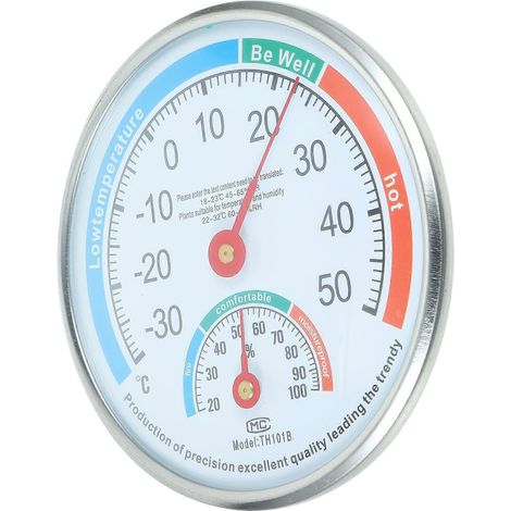 Hygrothermographe à pointeur haute précision et durable, thermomètre-hygromètre multi-usages (blanc) (1/5)