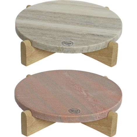 Vassoio in legno di mango rotondo 2 colori assortiti (1/3)