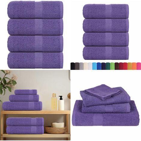 vidaXL Seiftücher 4 Stk. Lila 30x30 cm 360 g/m² 100% Baumwolle (1/5)