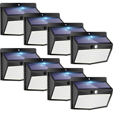 IkodmLampe Solaire Extérieur【8 Packs/3 Modes】 Lampe Solaire avec Détecteur de Mouvement, 138 LED Lumière Solaire Extérieur étanche Sans Fil éclairage extérieur solaire pour Jardin Patio Garage (1/5)