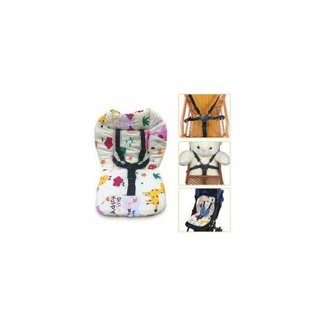Coussin de chaise haute pour bébé avec bretelles matelassées et harnais 5 points. Offre confort et sécurité pour les chaises hautes- (1/4)
