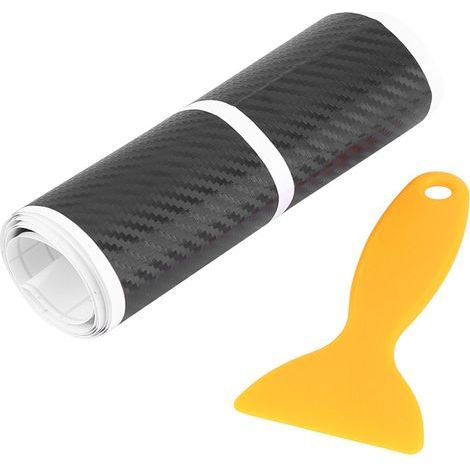 Juego de 4 etiquetas Akozon de fibra de carbono antiarañazos para puertas de coche. (1/5)