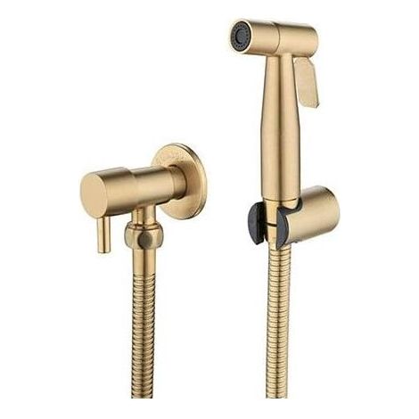 Hand shower WC and bidet in stainless steel, kit hand shower bidet, hand shower faucet, hand shower WC Shattaf (golden) - RWRobidets (1/5)