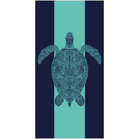 Plage Microfibre Anti Sable Homme Femme - Serviette Piscine de Bain, Couverture de Plage pour Natation Sport, Super Absorbant, 180x90 cm, motif tortue (1/5)