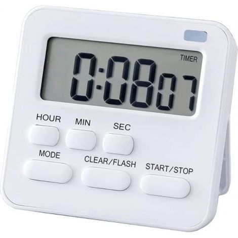 Kitchen Timer, Egg Timer with Clock, Digital Stopwatch with LCD Sound Alarm for Cooking, Baking, Sports, Learning, Etc. (1/5)