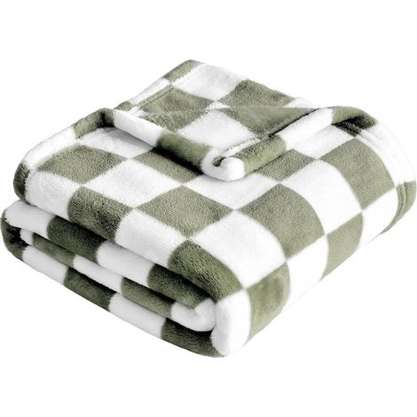 Ultraweiche, kuschelige und flauschige Babyfleecedecke, ideal für Kinderbett oder Kinderwagen, 76 x 102 cm, dunkelolivgrün