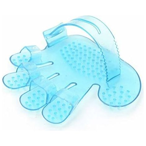 Spazzola per il bagno degli animali domestici, spazzola a guanto a cinque dita, toelettatura per cani e gatti, accessori per il bagno degli animali domestici, blu (1/5)