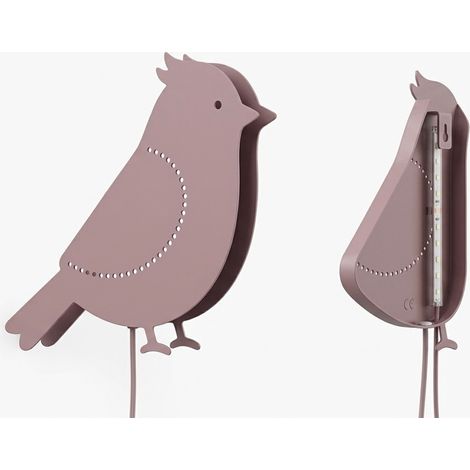 Roommate Wandlampe Vogel Metall rosa (1/2)