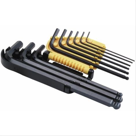 Coffret de 9 clés mâles coudées 6 pans têtes sphériques - Écréhous P-Pro