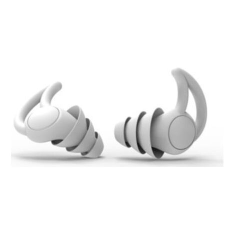 2 Pairs Silicone Earplugs Sleeping Earplugs Noise Canceling Soundproof Waterproof Swimming - Pearl White + Transparent Box (1/4)
