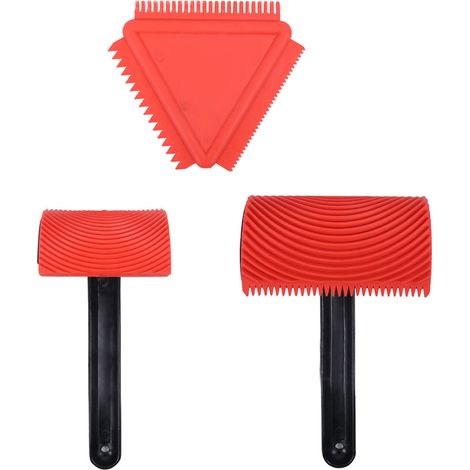 Outil de grainage bois en caoutchouc, kit de gaufrage mural pour décoration, outil de texture à motif bois (1/5)
