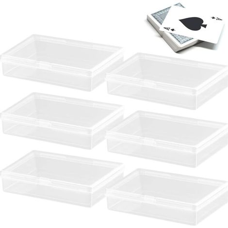Lot de 6 boîtes de rangement vides en plastique pour cartes à jouer (1/4)