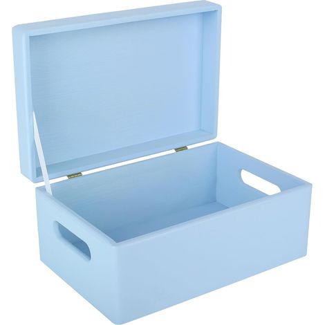 Scatola Portaoggetti in Legno con Manici 30x20x14 cm – Blu