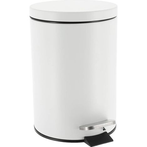 Cestino rotondo in acciaio inox da 3 l - bianco - Tendance