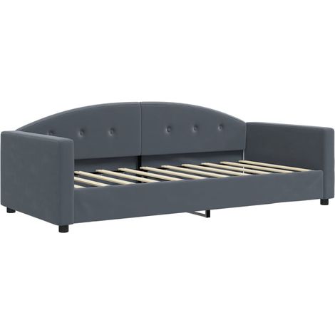 Day Bed without Mattress Dark Grey 90x190 cm Single Velvet vidaXL (1/5)